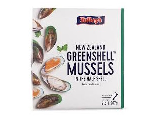 Mussels New Zealand Greenshell Half Shell 2lb